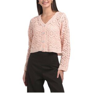 ULTRA PINK Crochet Cardigan